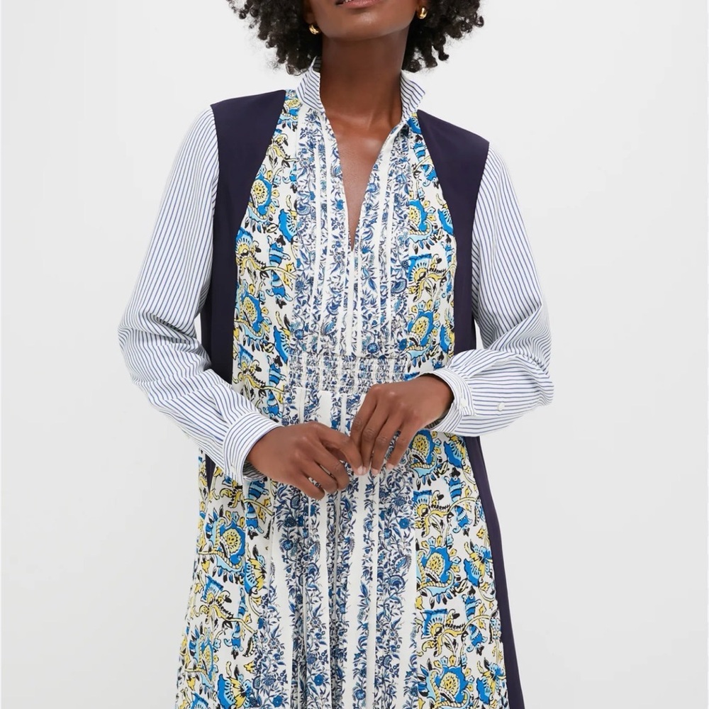 Tuckernuck Blue and Yellow Floral Dress